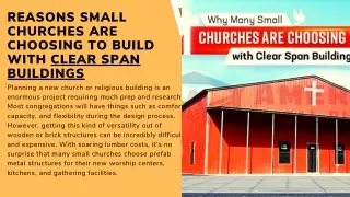 Small Churches Are Choosing to Build with Clear Span Buildings