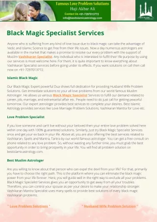 Black Magic Specialist Services
