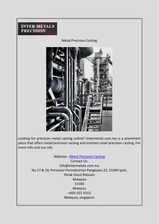 metal precision casting