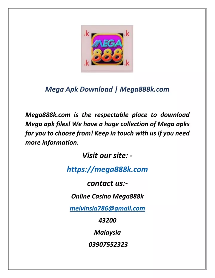 mega apk download mega888k com