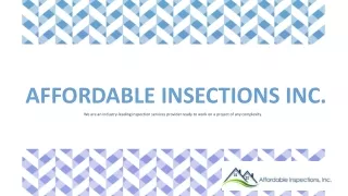 affordable insections inc