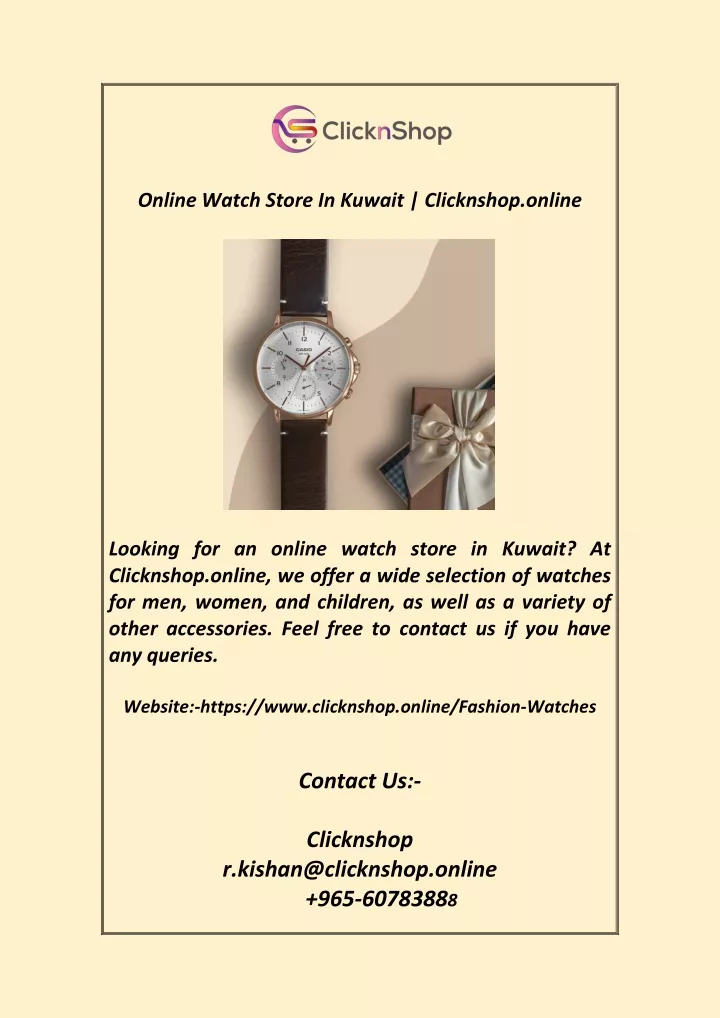 online watch store in kuwait clicknshop online