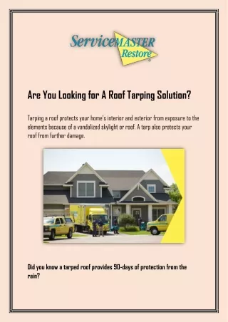Are You Looking for A Roof Tarping Solution