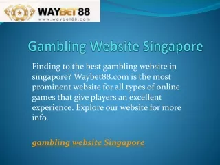 gambling website singapore