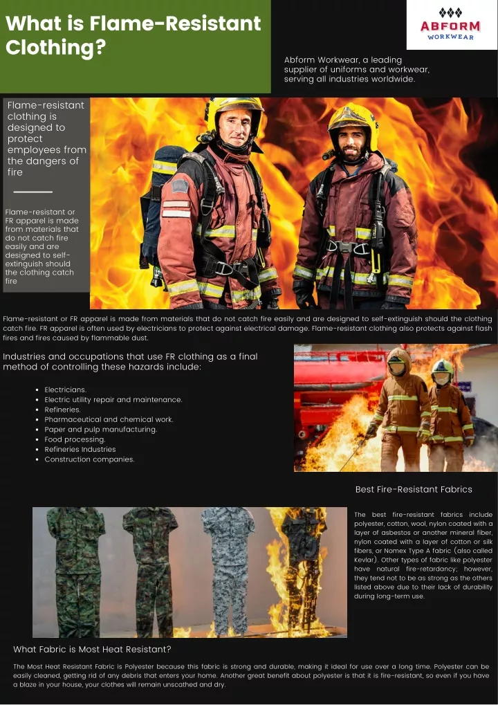 what is flame resistant clothing