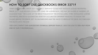 how to sort out quickbooks error 3371