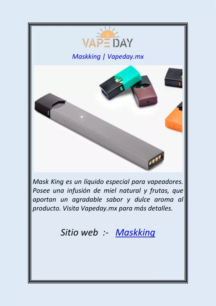 maskking vapeday mx