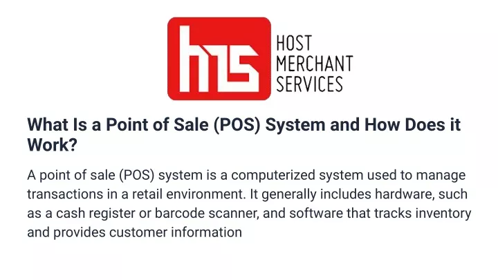 what is a point of sale pos system and how does
