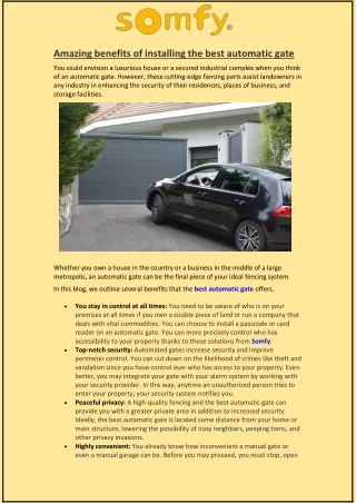amazing benefits of installing the best automatic