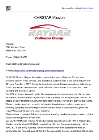 CARSTAR Mission