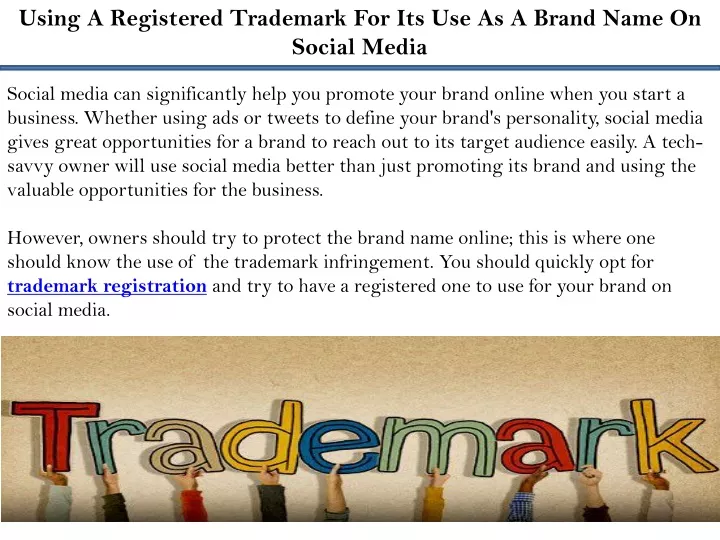 using a registered trademark