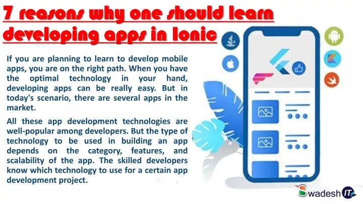 7 reasons why one should learn developing apps in ionic