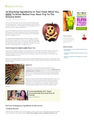 10 shocking ingredients in your food what