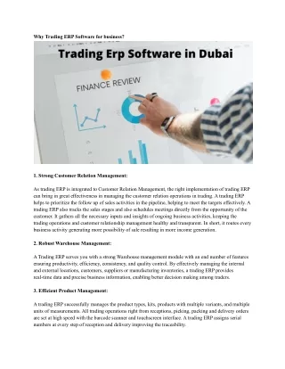 why trading erp software for business