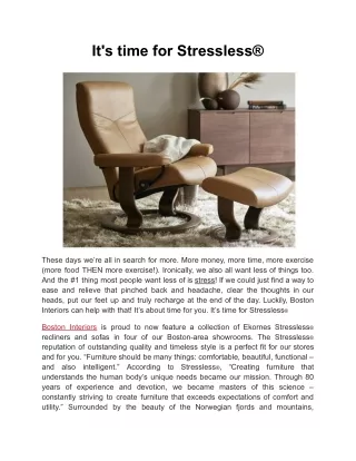 it s time for stressless