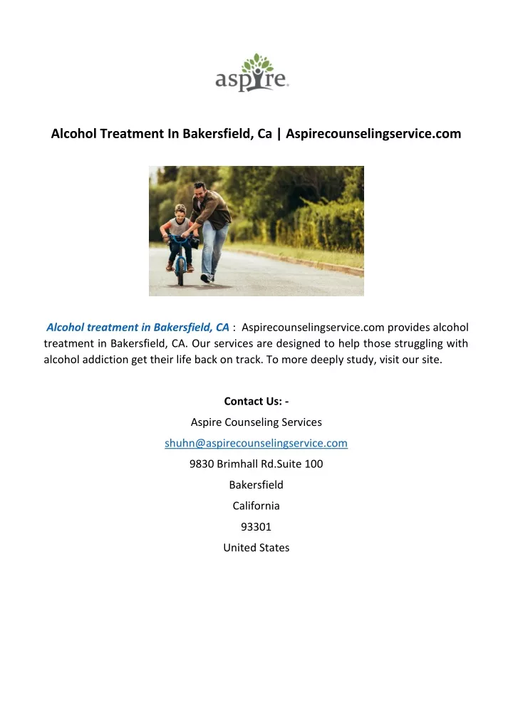 alcohol treatment in bakersfield