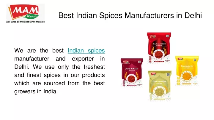 best indian spices manufacturers in delhi