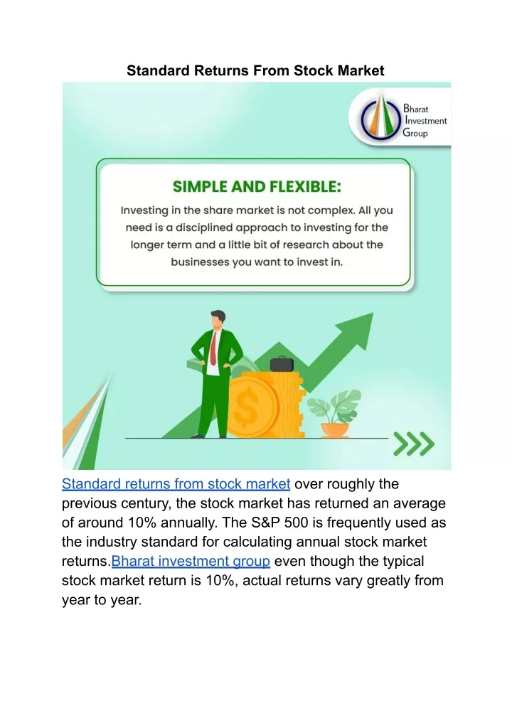 standard returns from stock market