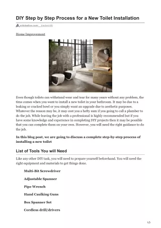 diy step by step process for a new toilet