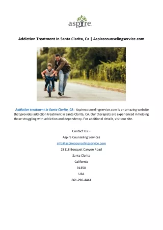 Addiction Treatment In Santa Clarita, Ca | Aspirecounselingservice.com