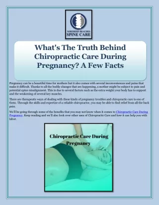 What's The Truth Behind Chiropractic Care During Pregnancy A Few Facts
