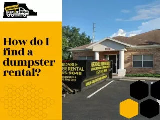 How To Find A Dumpster Rental