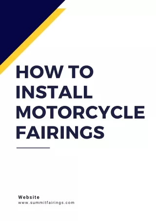 How to Install Motorcycle Fairings