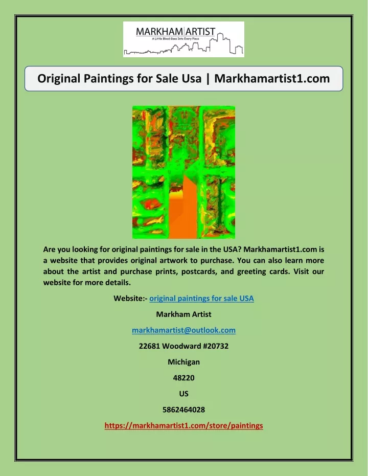 original paintings for sale usa markhamartist1 com