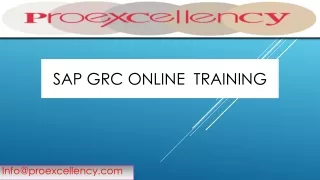 SAP GRC online Training By Proexcellency.