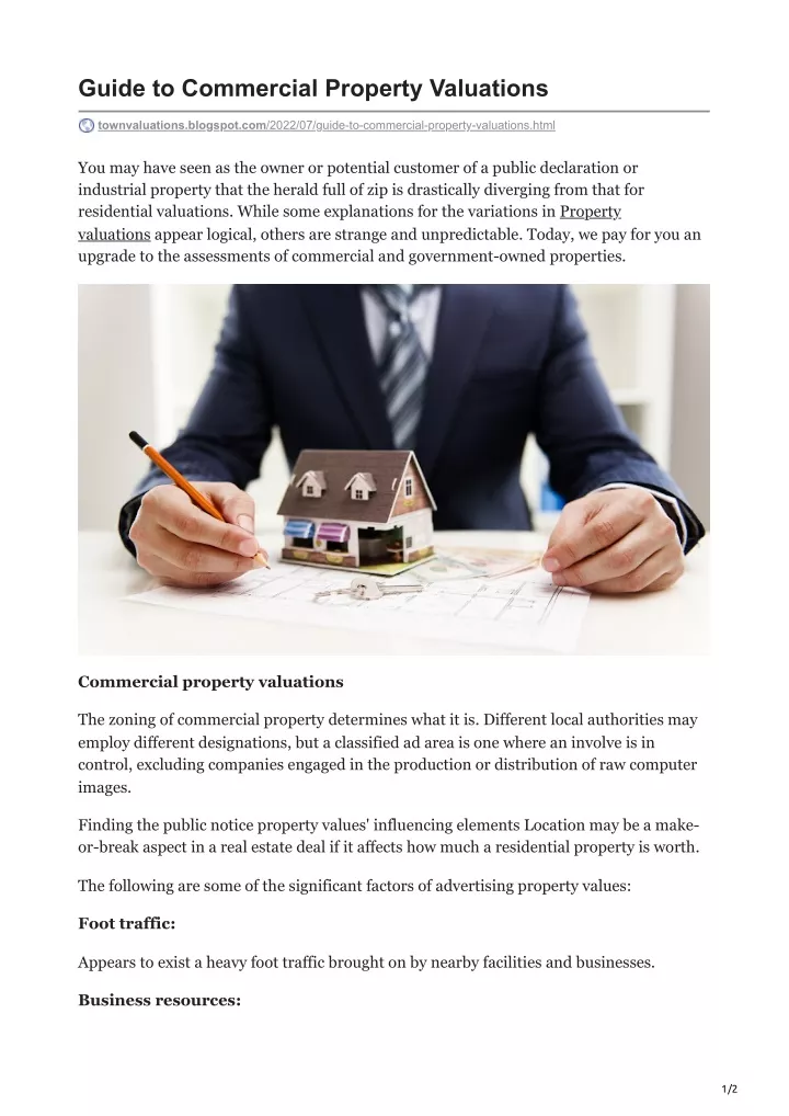 guide to commercial property valuations