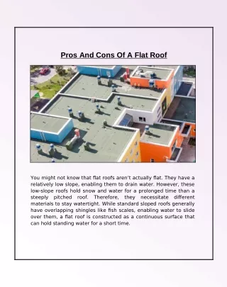 Types Of Flat Roofs