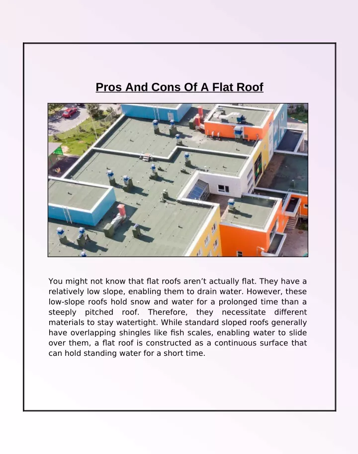 pros and cons of a flat roof