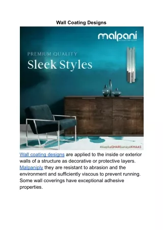 Wall Coating Designs