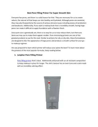 best pore filling primer for super smooth skin