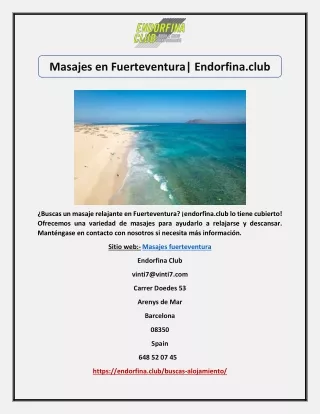 Masajes en Fuerteventura| Endorfina.club