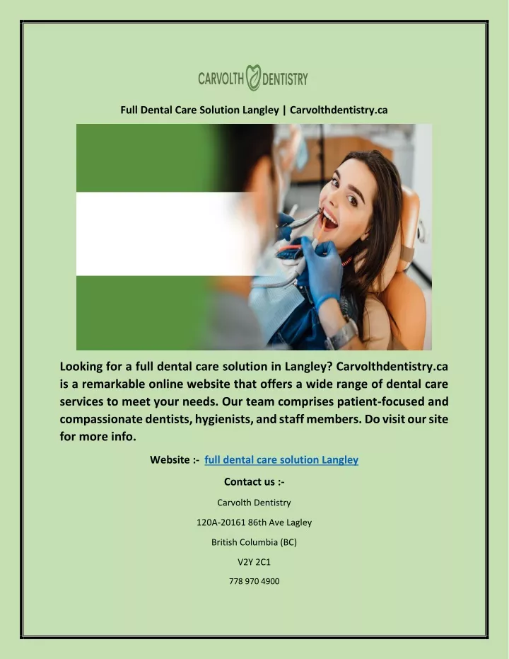 full dental care solution langley