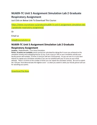 nu609 7c unit 5 assignment simulation