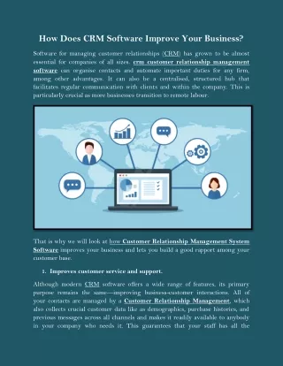 How Does CRM Software Improve Your Business