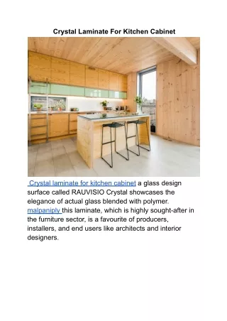 Crystal Laminate For Kitchen Cabinet