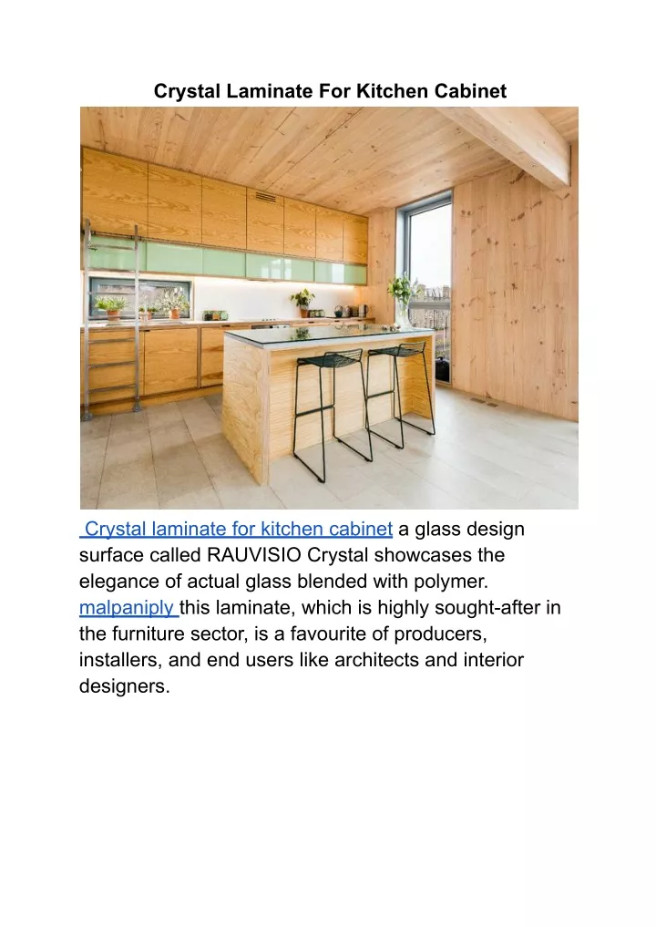 crystal laminate for kitchen cabinet