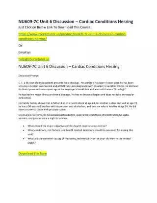 nu609 7c unit 6 discussion cardiac conditions