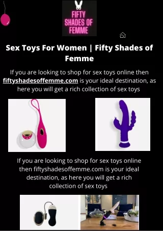 Sex Toys For Women  Fifty Shades of Femme