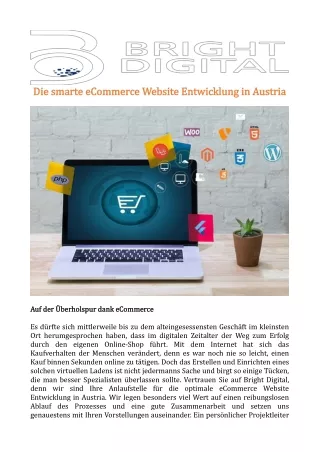 Die smarte eCommerce Website Entwicklung in Austria