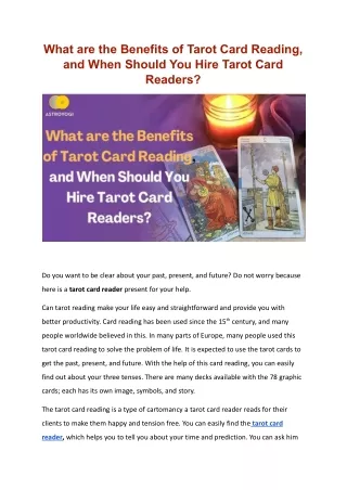 What are the benefits of tarot card reading