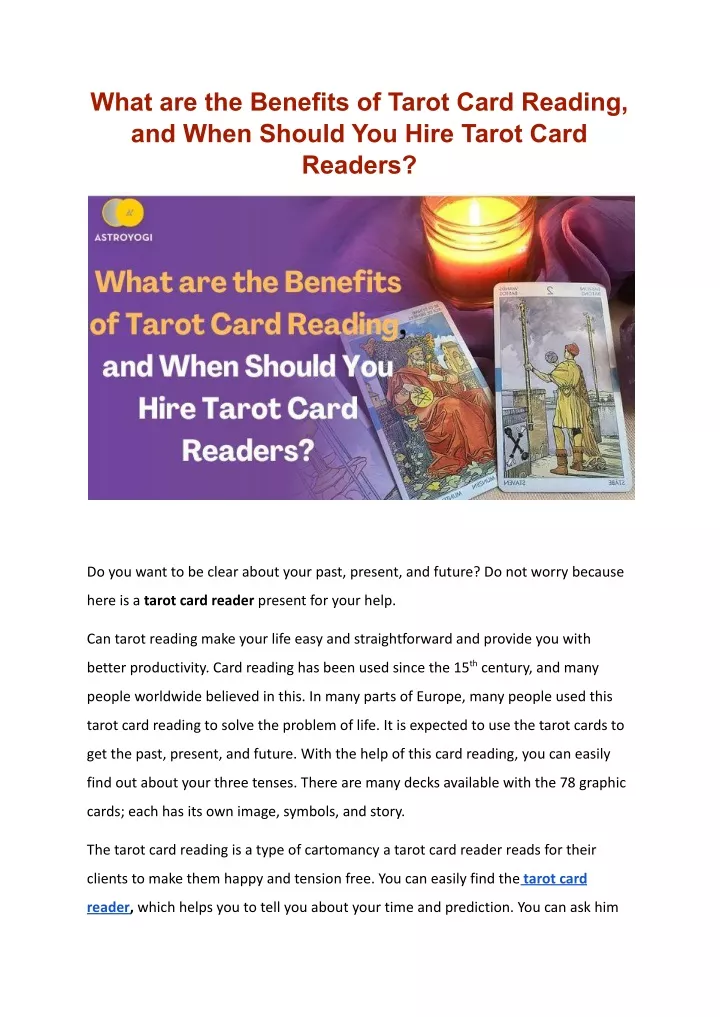 what are the benefits of tarot card reading