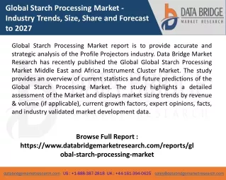 global starch processing market industry trends