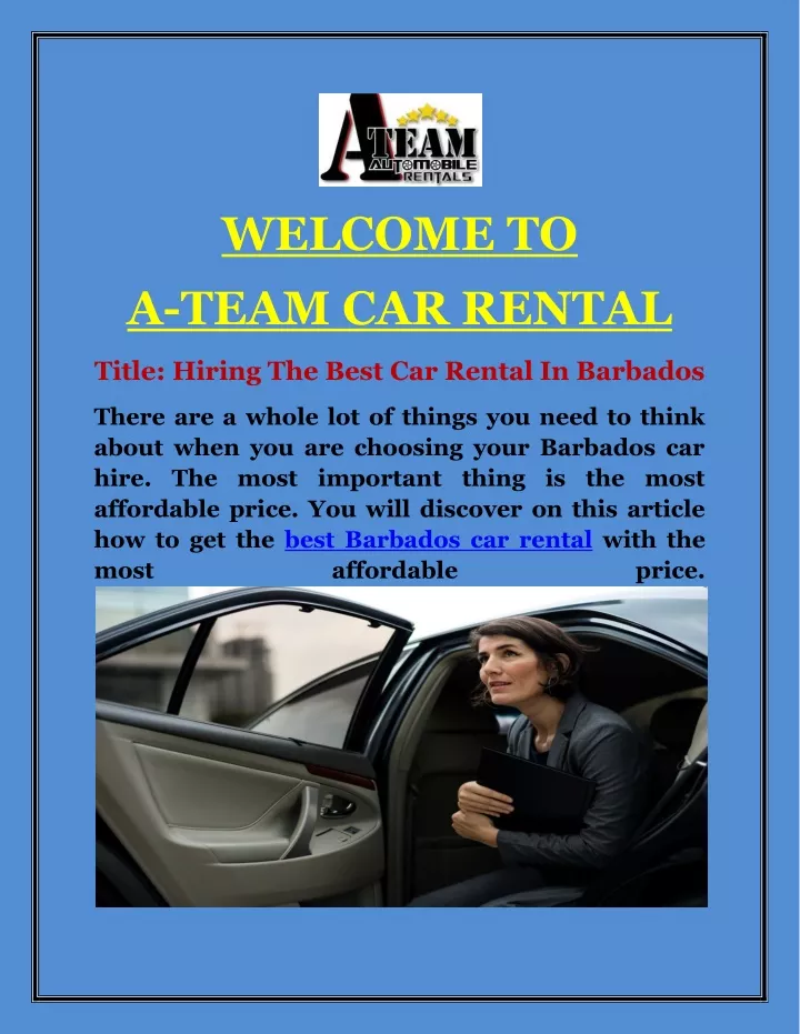 welcome to a team car rental