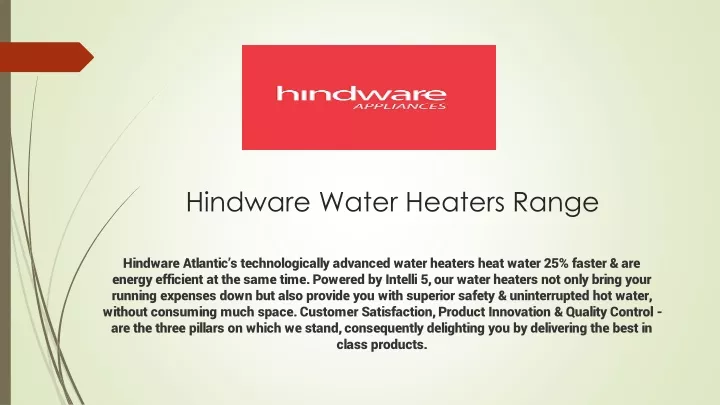 hindware water heaters range