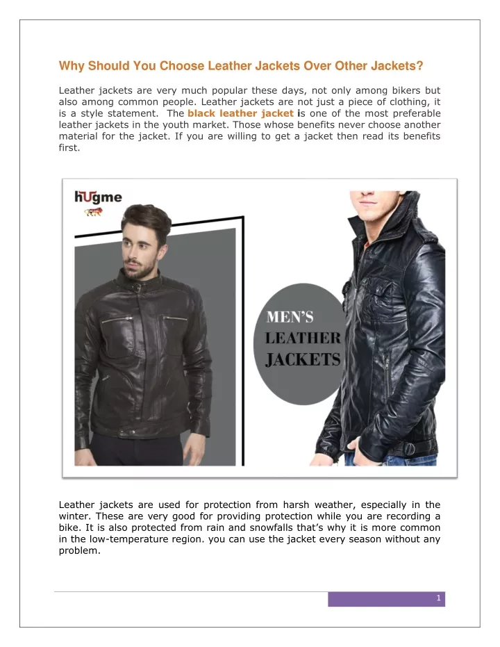 why should you choose leather jackets over other