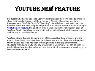 Youtube new feature